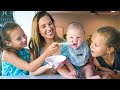 GIVING BABY THEO HIS FIRST FOOD! (Hilarious Reaction)