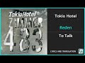 Tokio Hotel Reden Lyrics English Translation German And English Dual Lyrics Subtitles Lyrics 