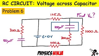RC Circuits - Problem 6 - Voltage across a Capacitor after a long time.