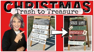How to Transform an Easel sign to Christmas Decor/Trash to Treasure/Christmas Crafts for gifting