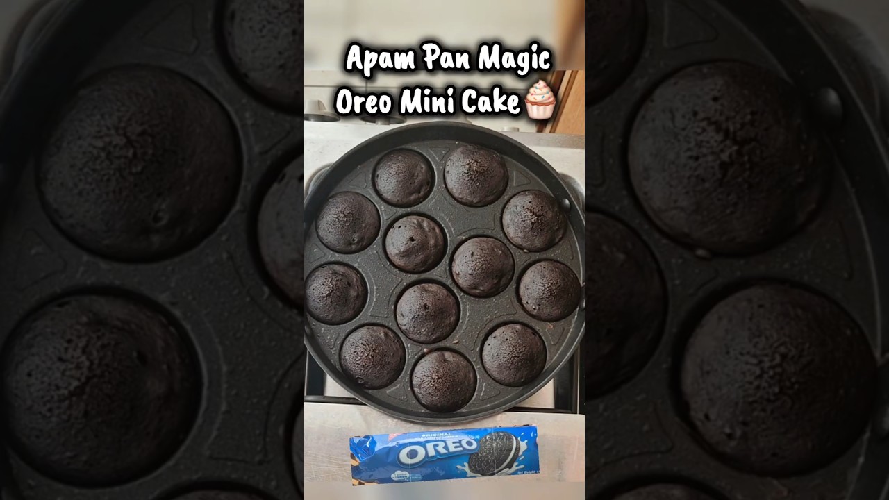Apam Pan Oreo Mini Cake🧁सिर्फ 3 Ingredients में केक | Appe Pan | Cake बनाएं बिना Oven 