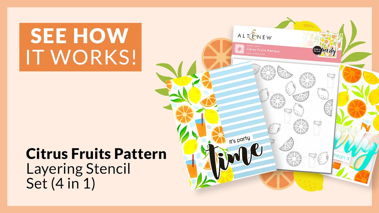 Citrus Fruits Pattern Layering Stencil Set (4 in 1)