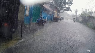 driving rellacation in the heavy rain and thunder