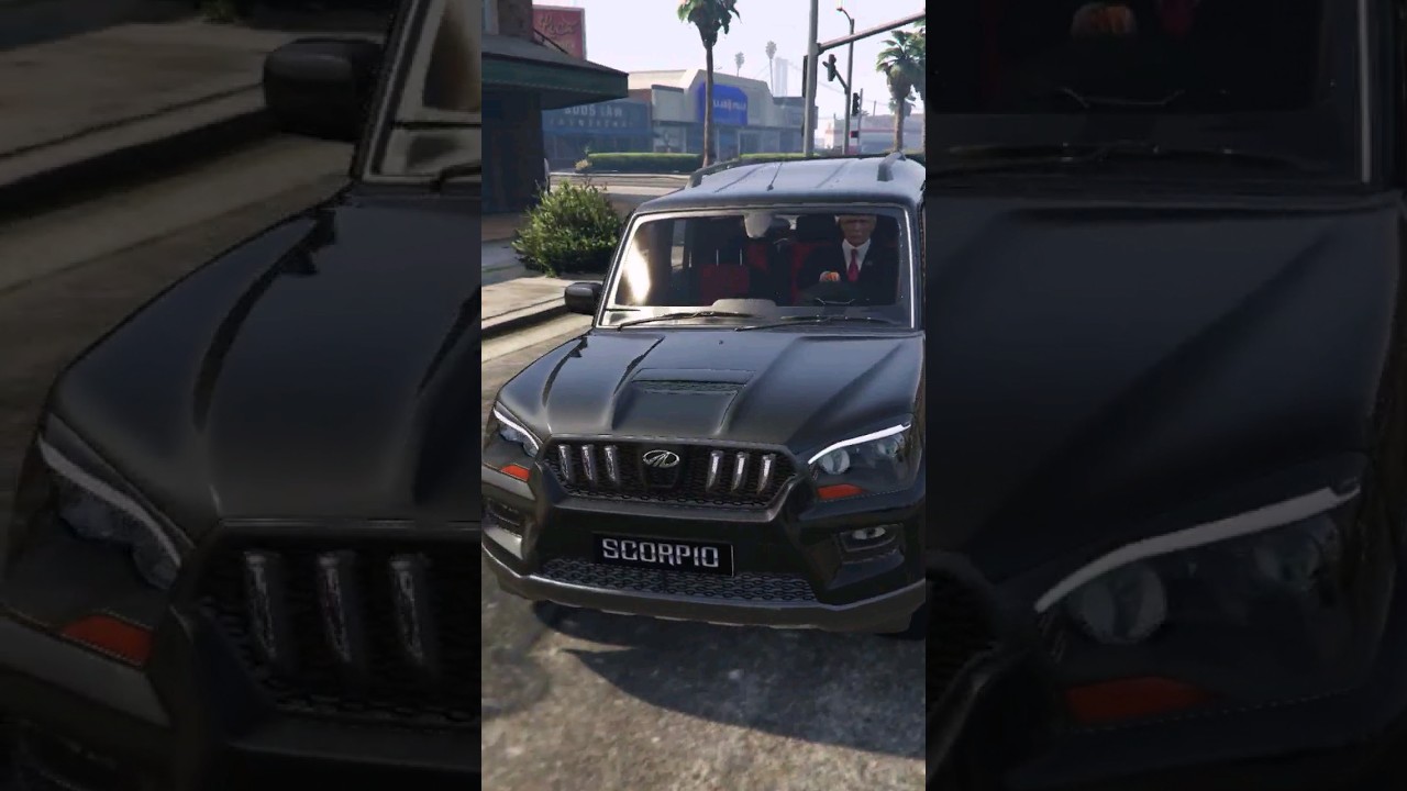 donald trump driving scoripio in india 🇮🇳 #viral #shortsfeed #gtav #gta5 #donaldtrump #shorts