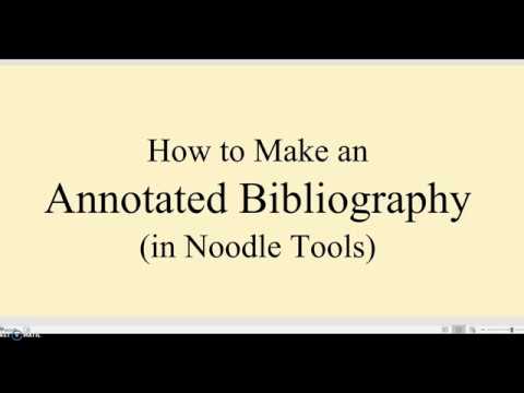 how to make a bibliography in noodletools