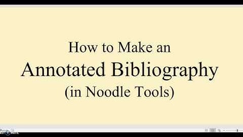 Annotated Bibliography in NoodleTools