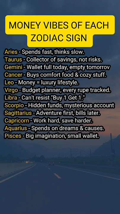 Money Vibes Of Zodiac Signs #zodiac #zodiacsigns #astrology #astrologysigns #horoscope #tarot