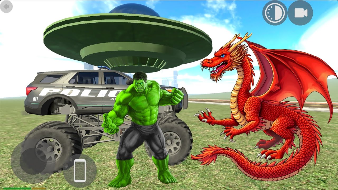 NEW UPDATE Hulk Superhero Driving Police Monster Truck Flying DRAGON Simulator - Android Gameplay.