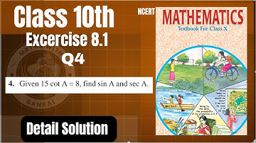 👉 Class 10 Maths | Trigonometry Chapter 8 | Exercise 8.1 Q4 NCERT Solution |Step by Step Explanation