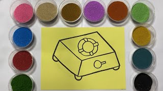 Menggambar Dan Mewarnai Kompor Peralatan Dapur Belajar Menggambar