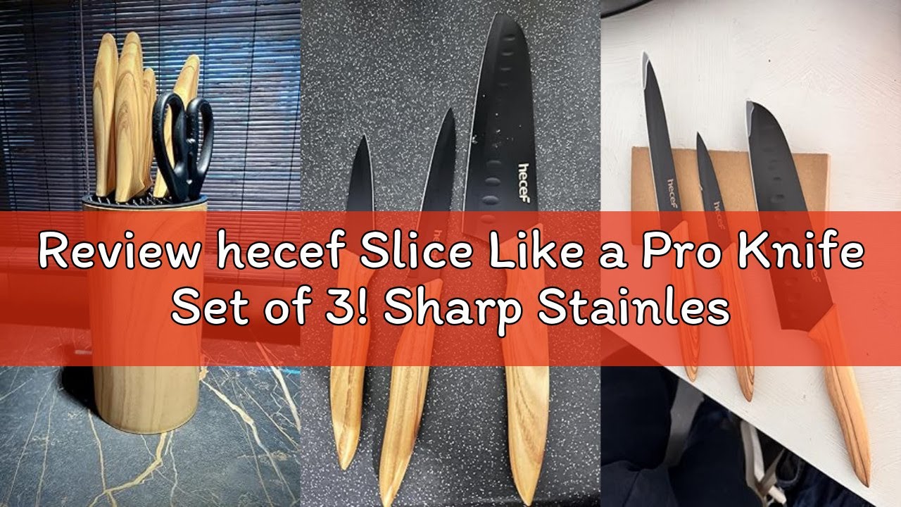 Review hecef Slice Like a Pro Knife Set of 3! Sharp Stainless Steel Blade with Elegant Black Non-Sti