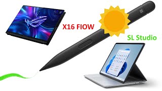 X16 Flow Vs Surface Laptop Studio - Which is better for drawing? +brightness comparison outdoors