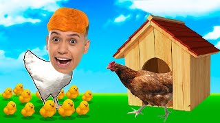 VIREI GALINHA E CONSEGUI UMA CASA NO ROBLOX!! (Chicken Life 🐣)