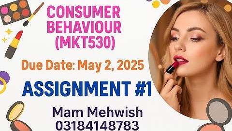 ⭐ MKT530 Assignment #1 | Consumer Behaviour | Due Date: May 2, 2025 | Mam Mehwish ⭐