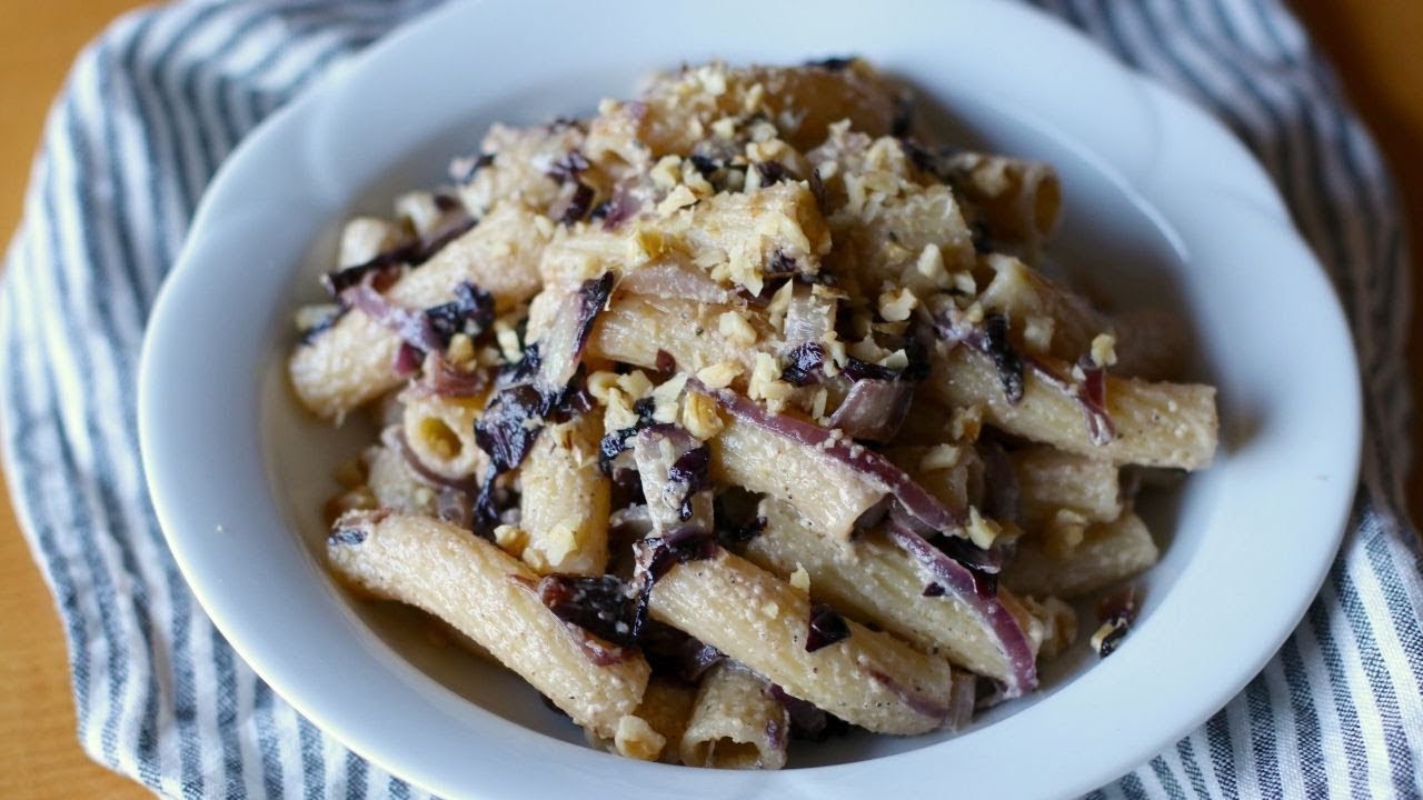 PASTA RADICCHIO E PESTO DI NOCI Facile e veloce Cucina Botanica YouTube