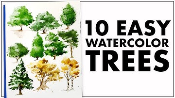 Easiest Way to Paint TEN Trees with Watercolor!