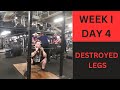 Off Season Training Block - Week 1, day 4 - Leg Day, Front Squats, Stiff Leg Deadlifts, Leg Press