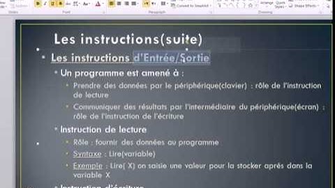 5/-  Les algorithmes  - la lecture et  l’Écriture -