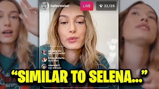 Hailey Baldwin Speaks On Wanting To Look Similar to Selena Gomez(IG LIVE)