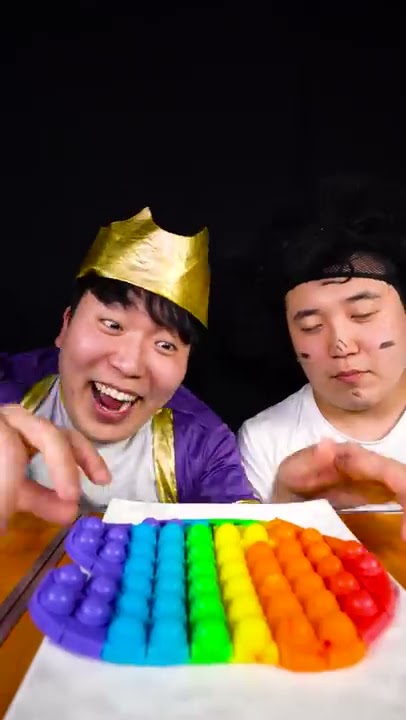 ASMR MUKBANG RAINBOW CREPE CAKE, MACARONS,ROPE JELLY, POP IT JELLY *MOST POPULA DESSERTS 먹방 #Shorts