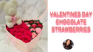 DIY VALENTINES DAY CHOCOLATE COVERED STRAWBERRY BOX/ Como hacer Fresas Con Chocolate pasó a pasó