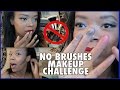 No Brushes Makeup Challenge | COLLAB WITH TANIEYA