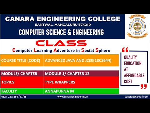 VTU JAVA & J2EE (18CS644) Module 1 TYPE WRAPPERS (M1 L2) - YouTube