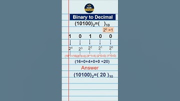 How to find Binary to Decimal -20  #numberconversion #binarynumbers #codecompiler19