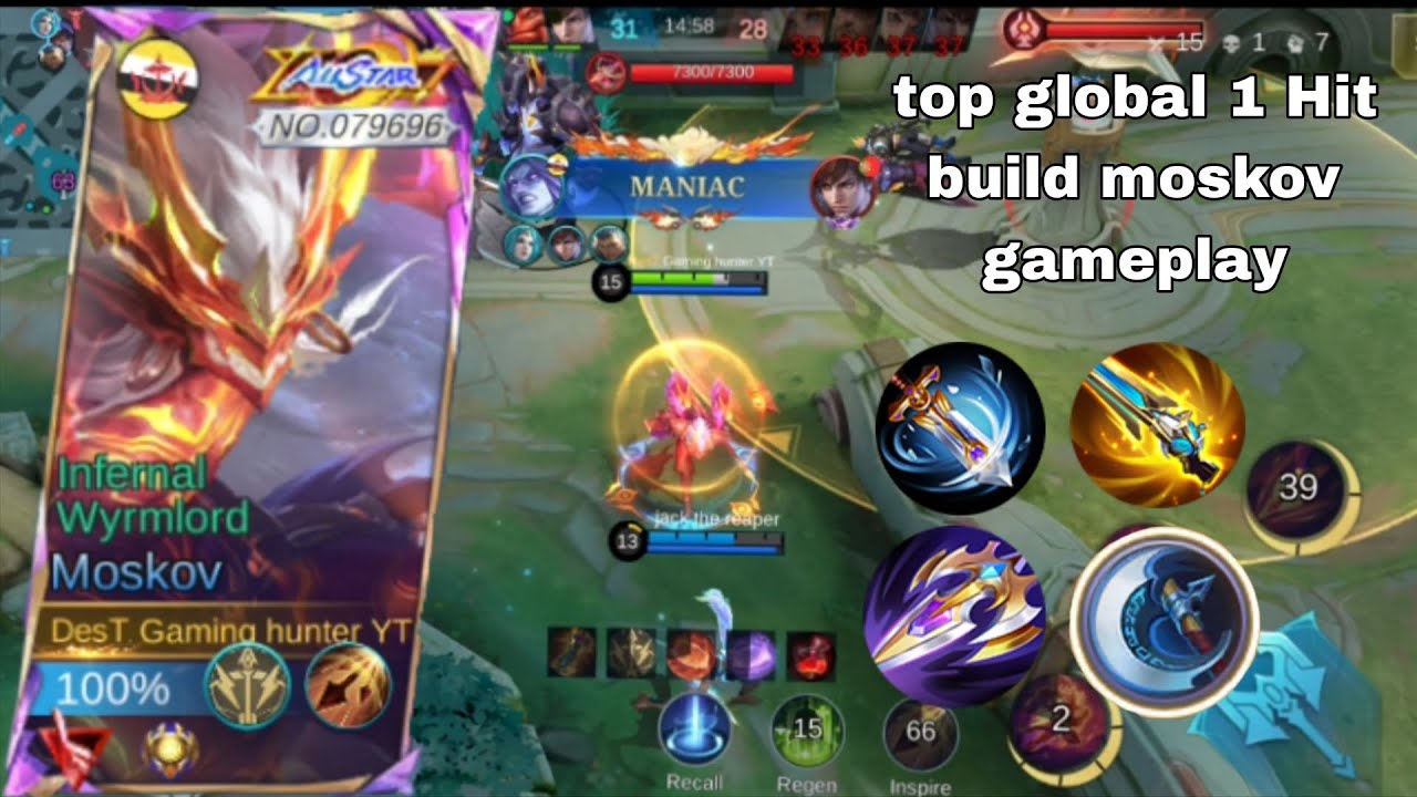  moskov epic damage gameplay(top global 1 critical damage build) best build and emblem 2025 — MLBB 