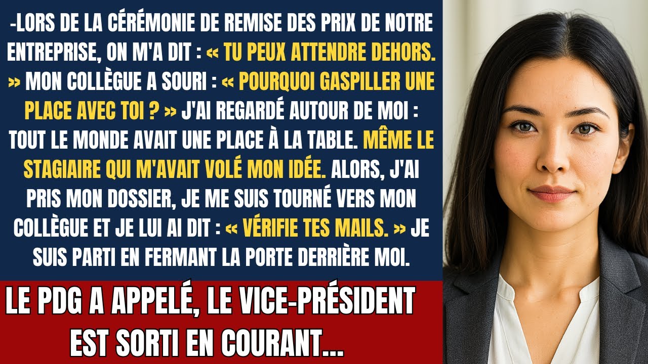 Banni de la cérémonie, j'ai envoyé un e-mail qui a tout bouleversé