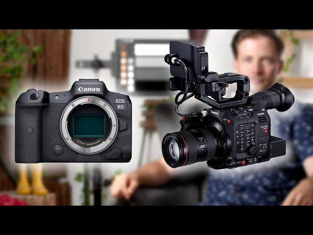 Canon R5 VS Canon C300 MKIII | High ISO, Dynamic Range u0026 Sharpness Comparisons class=