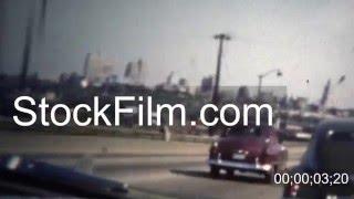1950 Highway Driving Into St. Louis. USA