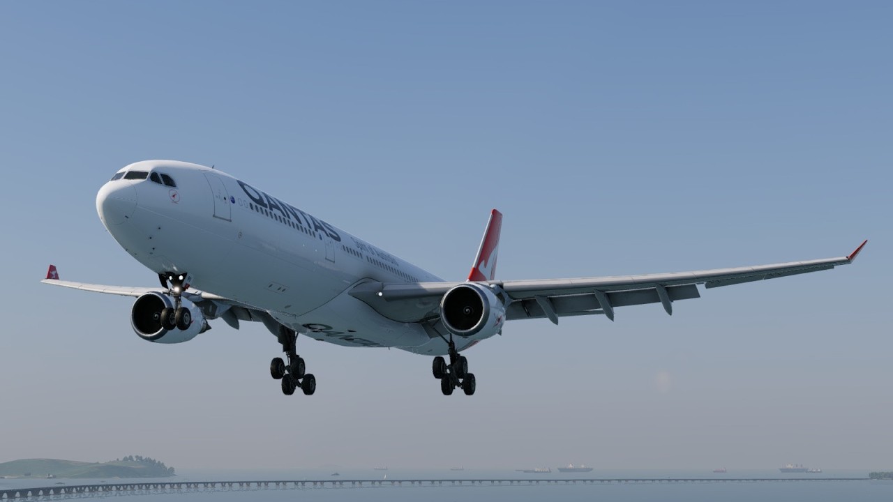 Hong Kong Landing | Qantas | AeroGenesis A330 | X-Plane 12