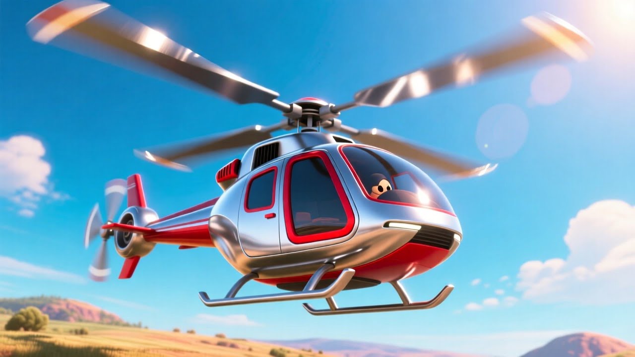 Goat Helicopter Hills Adventure 🐐🚁🌄 | Learn Vehicles and Nature for Kids | Fun Educational Song