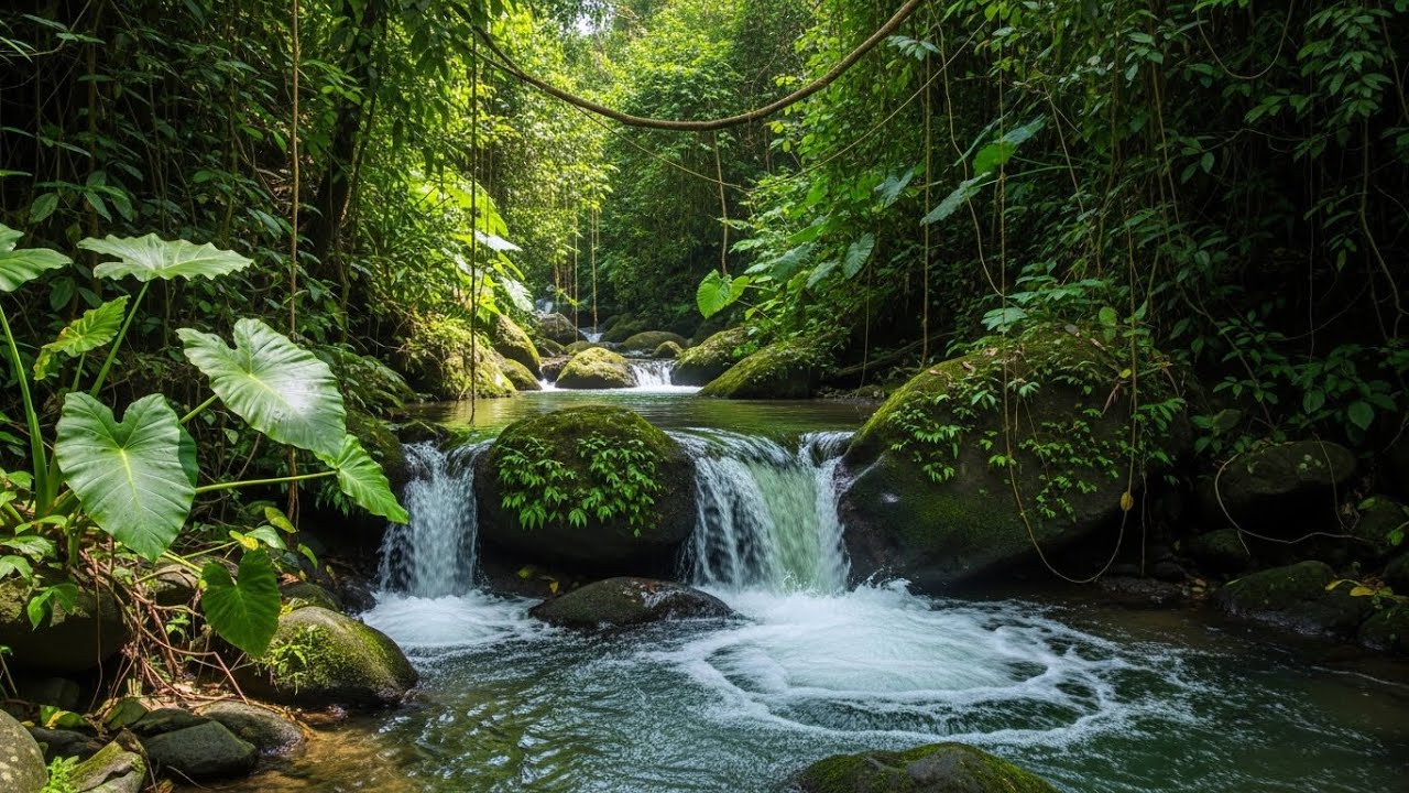 River Flow & Forest Birds Chirping | Gentle Nature Sounds ASMR for Sleep & Meditation | 3 Hours
