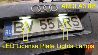 audi a3 8p number plate light