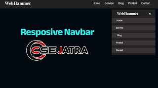 How to create a Responsive Navigation Bangla Tutorial Using | HTML | CSS | JavaScript | CSE Jatra