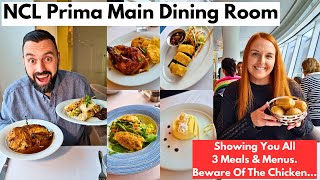 Norwegian Prima  Main Dining Room FULL Review For Breakfast, Lunch & Dinner