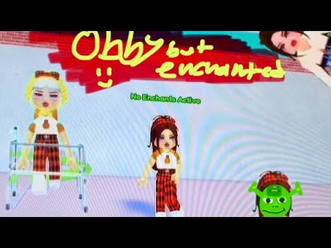 playing Roblox, obby but you’re enchanted chaos video : morning, flashing lights and loud noises￼.