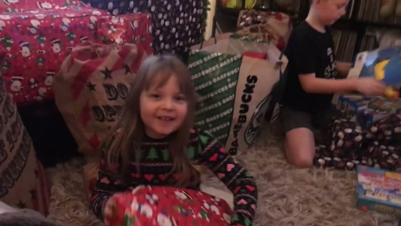 Christmas Morning Opening Presents 25/12/20