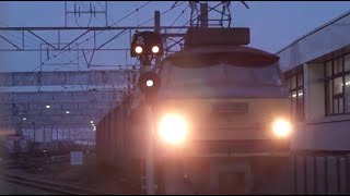 3461レ JR貨物 国鉄 電気 機関車 EF66 36号機 吹田機関区所属 牽引貨物列車 ワム380000 短い編成 東海道本線 静岡駅4番線通過 ジョイント音 2011年4月22日