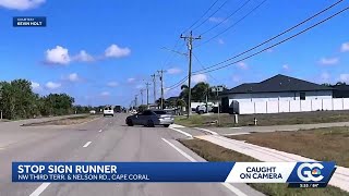 Driver caught on dashcam running stop sign in Cape Coral, raising safety concerns