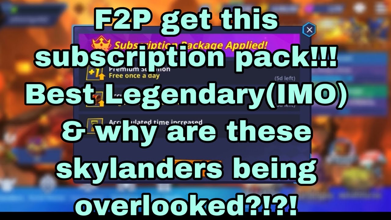 Skylanders ROH | Free subscription pack (F2P) | Best Legendary IMO & more