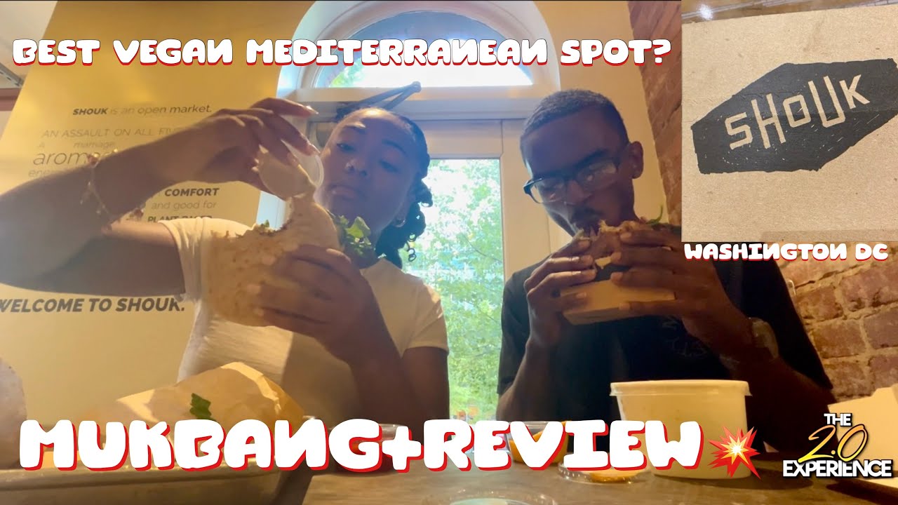 Vegan Mediterranean Food in DC 🔥 Shouk Mukbang+Review | DMV Vegan Food Tour 🍿