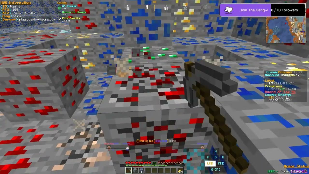 Minecraft Cosmic Prisons - Grinding levels!