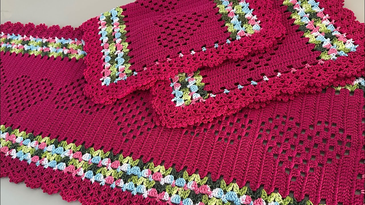 Bico de acabamento de crochê Pink simples retangular aula passo a passo completa