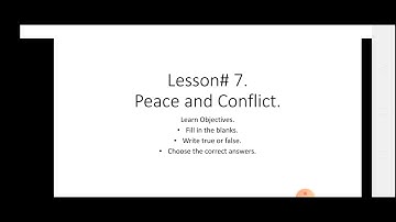 Class 4 Social Studies Unit 7 Peace and Conflict Objective Section