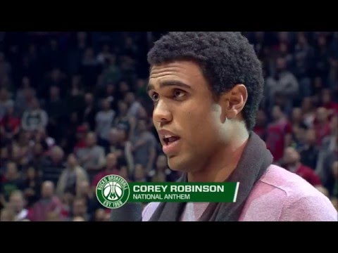 Video: David Robinson's son, Corey Robinson, sings the national anthem  before NBA game