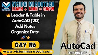 🔥 Leader & Table in AutoCAD (2D) | Add Notes | Organize Data 🚀 ✨