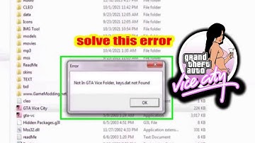 not in GTA Vice folder keys dat not found solve this error￨GTA VC Ultimate trainer is not working